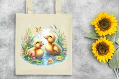 Ducklings in a Pond |T-shirt, Mug PNG Product Image 1