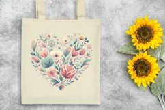 Valentines Sprint Floral Heart , Clipart |T-shirt, Mug Product Image 6