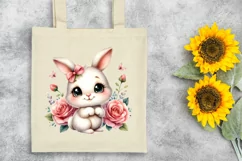 Easter Bunny Roses Butterfly , Clipart |T-shirt, Mug PNG Product Image 7