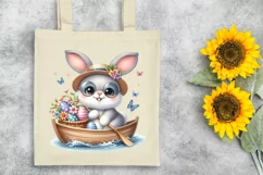 Easter Bunny Egg Flower, Clipart |T-shirt, Mug PNG Product Image 6
