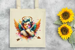 Cupid Angel Of Love Gesture Watercolor Florals Clipart Product Image 7