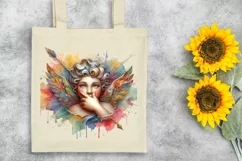 Cupid Angel Of Love Gesture Watercolor Florals Clipart Product Image 6