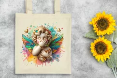 Cupid Angel Of Love Gesture Watercolor Florals Clipart Product Image 7