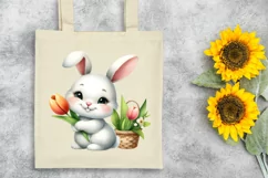 Easter Bunny Egg Flower, Clipart |T-shirt, Mug PNG Product Image 6