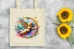 Cupid Angel Of Love Gesture Watercolor Florals Clipart Product Image 7