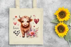 Cute Highland Cow Spring Love Flowers |T-shirt, Mug, Tumbler Product Image 7