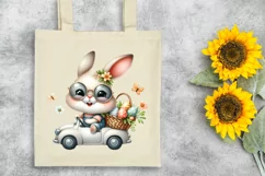 Easter Bunny with Sun Glasses Driving a Car a Flower Product Image 7