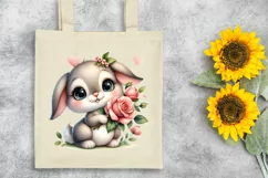 Bunny Rose Flower Heart, Clipart |T-shirt, Mug PNG Product Image 6