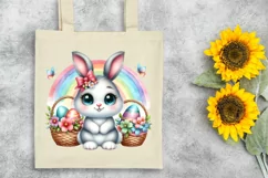 Easter Bunny Egg Flower, Clipart |T-shirt, Mug PNG Product Image 6
