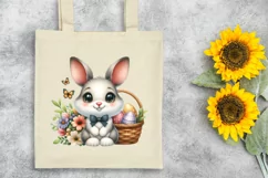 Cute Easter Bunny Egg Flower, Clipart |T-shirt, Mug PNG Product Image 7