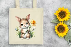 Easter Bunny Daffodil Flower, Clipart |T-shirt, Mug PNG Product Image 7