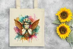 Cupid Angel Of Love Gesture Watercolor Florals Clipart Product Image 7