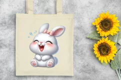 Laughing Bunny Egg Flower, Clipart |T-shirt, Mug PNG Product Image 7