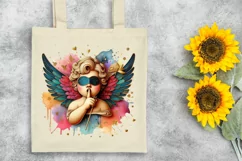Cupid Angel Of Love Gesture Watercolor Florals Clipart Product Image 7