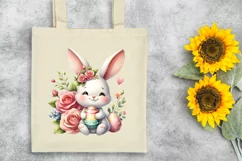Easter Bunny Egg Flower, Clipart |T-shirt, Mug PNG Product Image 6