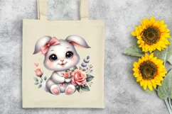 Easter Bunny Rose Flower, Clipart |T-shirt, Mug PNG Product Image 7