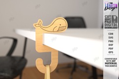 Bag Hook Holder Laser Cut | Desk Headphone Hanger SVG | CNC Product Image 1