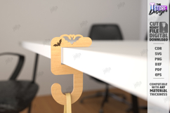 Bag Hook Holder Laser Cut | Desk Headphone Hanger SVG | CNC Product Image 1