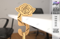 Bag Hook Holder Laser Cut | Desk Headphone Hanger SVG | CNC Product Image 1