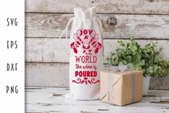 Christmas Wine Bag - Joy to the World The Wine is Poured SVG Product Image 1