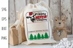 Santa Sack SVG - Merry Heffin' Christmas Cow Bag Cut File Product Image 2