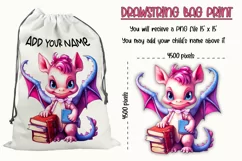 Dinosaur with Books Sublimation | Baby Girl School Bag Print Product Image 3