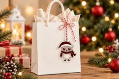 Santa Owl Christmas Ornament Laser Engraving and Coloring Product Image 4