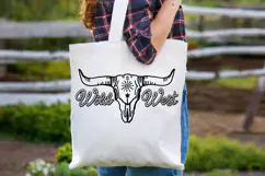 Wild West Skull Clipart SVG Rope Font Wild West Tshirt Desig Product Image 7