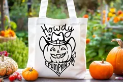 Halloween Cowboy Cut file Howdy Pumpkin Cowboy SVG tshirt Product Image 6