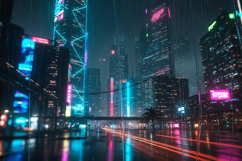 Neon cityscape at night Product Image 2