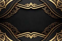 Ornate gold border on black background Product Image 1