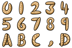 Baguette Bakery Bread Font Letters Alphabet ABC Text SVG PNG Product Image 2
