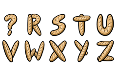 Baguette Bakery Bread Font Letters Alphabet ABC Text SVG PNG Product Image 4