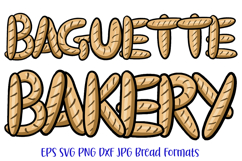 Baguette Bakery Bread Font Letters Alphabet ABC Text SVG PNG by Squeeb Creative