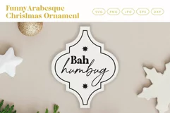 Bah Humbug Arabesque Christmas Ornament SVG