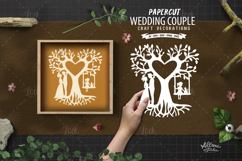 Wedding couple Silhouette Paper Cut Product Image 1