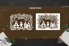 School Scene Silhouette and Floral Frame Product Image 2