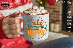 Bake Someone Happy SVG | Christmas Round Sign SVG | Xmas SVG Product Image 5