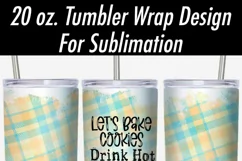 Tumbler Sublimation Wrap PNG | Bake Cookies Drink Hot Cocoa Product Image 2