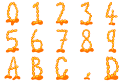 Baked Beans Font Cartoon Doodle Food Lettering ABC JPG PNG Product Image 2