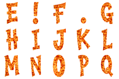Baked Beans Lettering Font Food Type ABC PNG JPG Texture Product Image 3