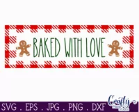 Baked With Love Buffalo Plaid Christmas Farmhouse Sign Svg Product Image 2