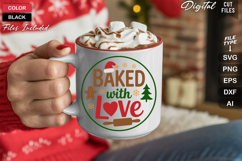 Baked With Love SVG | Christmas Round Sign SVG | Xmas SVG Product Image 5