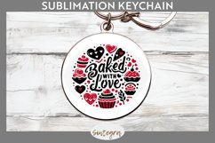 Baked With Love v1 Round Keychain Sublimation Product Image 1