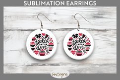 Baked With Love v1 Round Earrings Sublimation Product Image 1