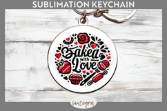 Baked With Love v2 Round Keychain Sublimation Product Image 1