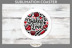 Baked With Love v2 Round Coaster Sublimation Product Image 1