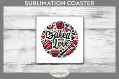 Baked With Love v2 Square Coaster Sublimation Product Image 1