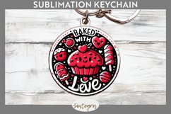 Baked With Love v3 Round Keychain Sublimation Product Image 1