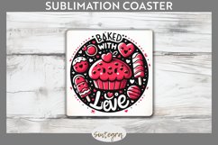 Baked With Love v3 Square Coaster Sublimation Product Image 1